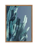 Cactus In Blue II Art Print-PRINT-Olive et Oriel-Olive et Oriel-50x70 cm | 19.6" x 27.5"-Walnut-With White Border-Buy-Australian-Art-Prints-Online-with-Olive-et-Oriel-Your-Artwork-Specialists-Austrailia-Decorate-With-Coastal-Photo-Wall-Art-Prints-From-Our-Beach-House-Artwork-Collection-Fine-Poster-and-Framed-Artwork
