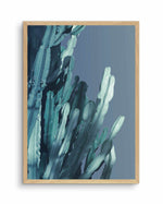 Cactus In Blue II Art Print-PRINT-Olive et Oriel-Olive et Oriel-A4 | 8.3" x 11.7" | 21 x 29.7cm-Oak-With White Border-Buy-Australian-Art-Prints-Online-with-Olive-et-Oriel-Your-Artwork-Specialists-Austrailia-Decorate-With-Coastal-Photo-Wall-Art-Prints-From-Our-Beach-House-Artwork-Collection-Fine-Poster-and-Framed-Artwork