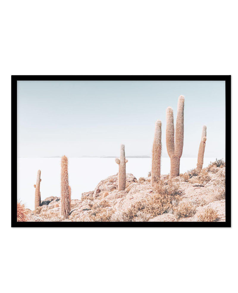 Cactus Island | Bolivia Art Print-PRINT-Olive et Oriel-Olive et Oriel-A5 | 5.8" x 8.3" | 14.8 x 21cm-Black-With White Border-Buy-Australian-Art-Prints-Online-with-Olive-et-Oriel-Your-Artwork-Specialists-Austrailia-Decorate-With-Coastal-Photo-Wall-Art-Prints-From-Our-Beach-House-Artwork-Collection-Fine-Poster-and-Framed-Artwork