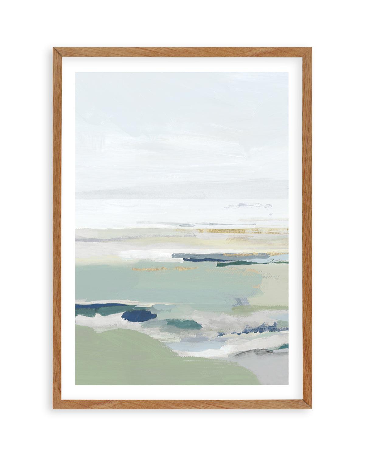 Calm Green Art Print-PRINT-Order sage mint green framed abstract painting wall art prints online with Olive et Oriel Australia