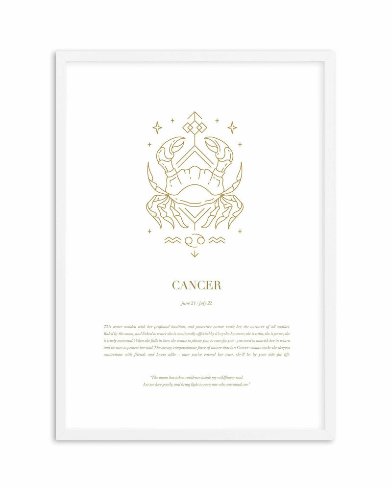 Cancer | Celestial Zodiac Art Print-PRINT-Olive et Oriel-Olive et Oriel-A4 | 8.3" x 11.7" | 21 x 29.7cm-White-With White Border-Buy-Australian-Art-Prints-Online-with-Olive-et-Oriel-Your-Artwork-Specialists-Austrailia-Decorate-With-Coastal-Photo-Wall-Art-Prints-From-Our-Beach-House-Artwork-Collection-Fine-Poster-and-Framed-Artwork
