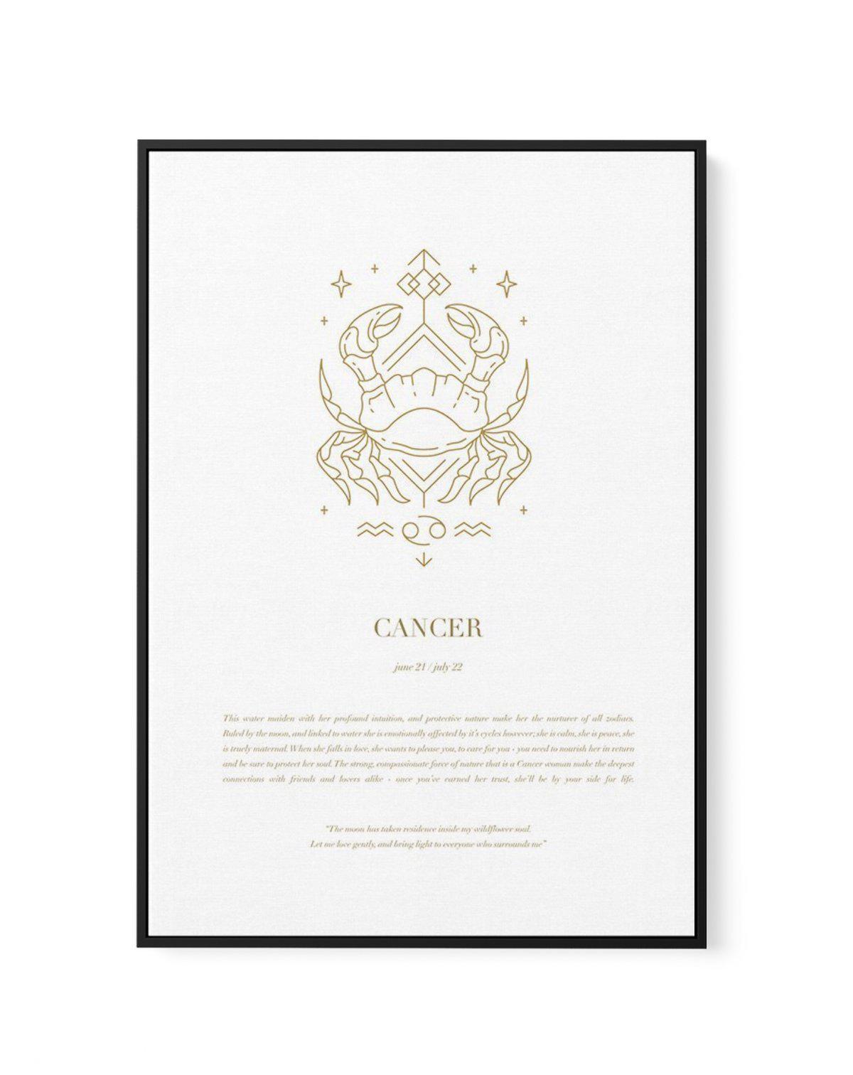 Cancer | Celestial Zodiac | Framed Canvas-CANVAS-You can shop wall art online with Olive et Oriel for everything from abstract art to fun kids wall art. Our beautiful modern art prints and canvas art are available from large canvas prints to wall art paintings and our proudly Australian artwork collection offers only the highest quality framed large wall art and canvas art Australia - You can buy fashion photography prints or Hampton print posters and paintings on canvas from Olive et Oriel and 