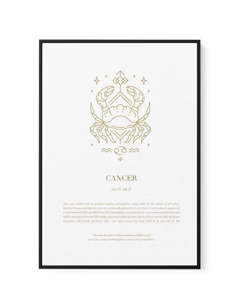 Cancer | Celestial Zodiac | Framed Canvas-CANVAS-You can shop wall art online with Olive et Oriel for everything from abstract art to fun kids wall art. Our beautiful modern art prints and canvas art are available from large canvas prints to wall art paintings and our proudly Australian artwork collection offers only the highest quality framed large wall art and canvas art Australia - You can buy fashion photography prints or Hampton print posters and paintings on canvas from Olive et Oriel and 