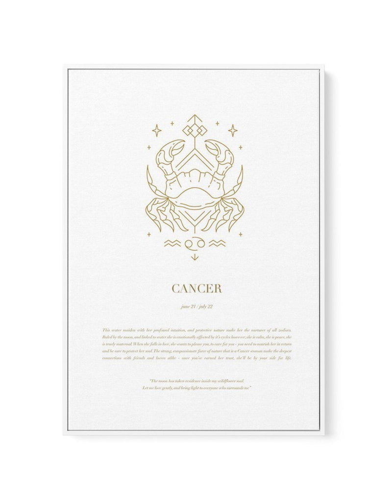 Cancer | Celestial Zodiac | Framed Canvas-CANVAS-You can shop wall art online with Olive et Oriel for everything from abstract art to fun kids wall art. Our beautiful modern art prints and canvas art are available from large canvas prints to wall art paintings and our proudly Australian artwork collection offers only the highest quality framed large wall art and canvas art Australia - You can buy fashion photography prints or Hampton print posters and paintings on canvas from Olive et Oriel and 