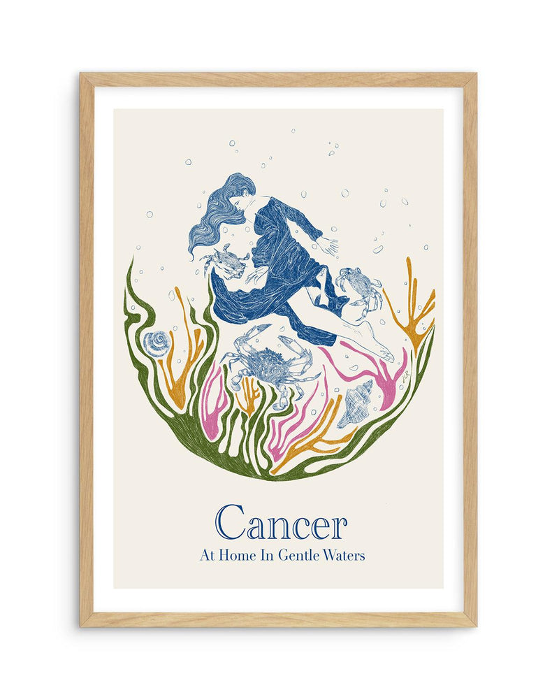 Cancer By Jenny Liz Rome Art Print-PRINT-Olive et Oriel-Olive et Oriel-A5 | 5.8" x 8.3" | 14.8 x 21cm-Oak-With White Border-Buy-Australian-Art-Prints-Online-with-Olive-et-Oriel-Your-Artwork-Specialists-Austrailia-Decorate-With-Coastal-Photo-Wall-Art-Prints-From-Our-Beach-House-Artwork-Collection-Fine-Poster-and-Framed-Artwork