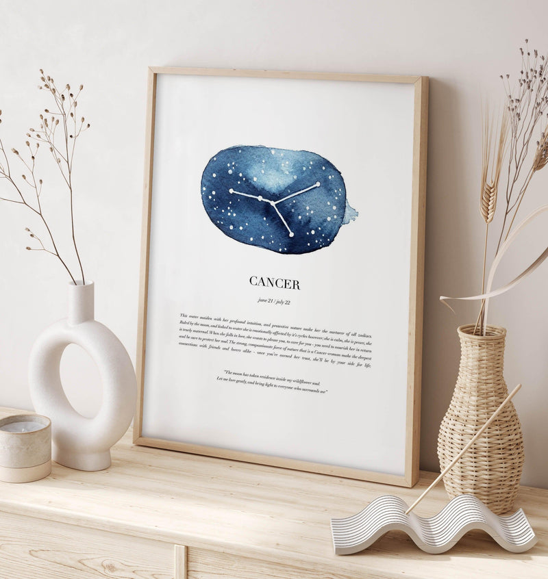 Cancer | Watercolour Zodiac Art Print-PRINT-Olive et Oriel-Olive et Oriel-Buy-Australian-Art-Prints-Online-with-Olive-et-Oriel-Your-Artwork-Specialists-Austrailia-Decorate-With-Coastal-Photo-Wall-Art-Prints-From-Our-Beach-House-Artwork-Collection-Fine-Poster-and-Framed-Artwork