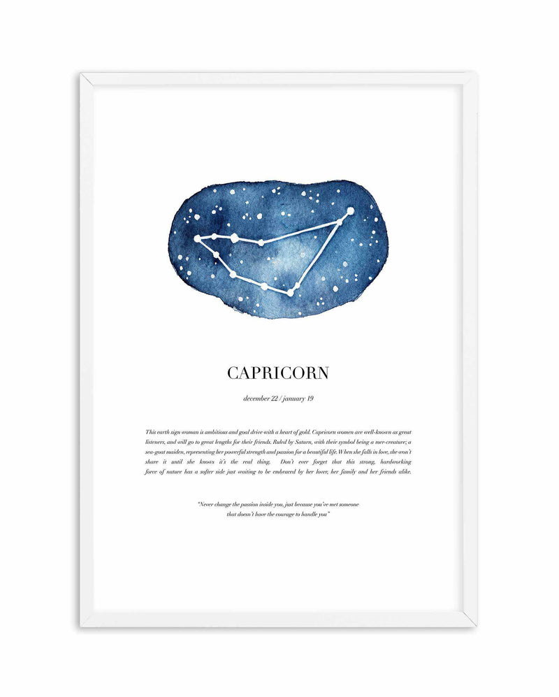 Capricorn | Watercolour Zodiac Art Print-PRINT-Olive et Oriel-Olive et Oriel-A5 | 5.8" x 8.3" | 14.8 x 21cm-White-With White Border-Buy-Australian-Art-Prints-Online-with-Olive-et-Oriel-Your-Artwork-Specialists-Austrailia-Decorate-With-Coastal-Photo-Wall-Art-Prints-From-Our-Beach-House-Artwork-Collection-Fine-Poster-and-Framed-Artwork