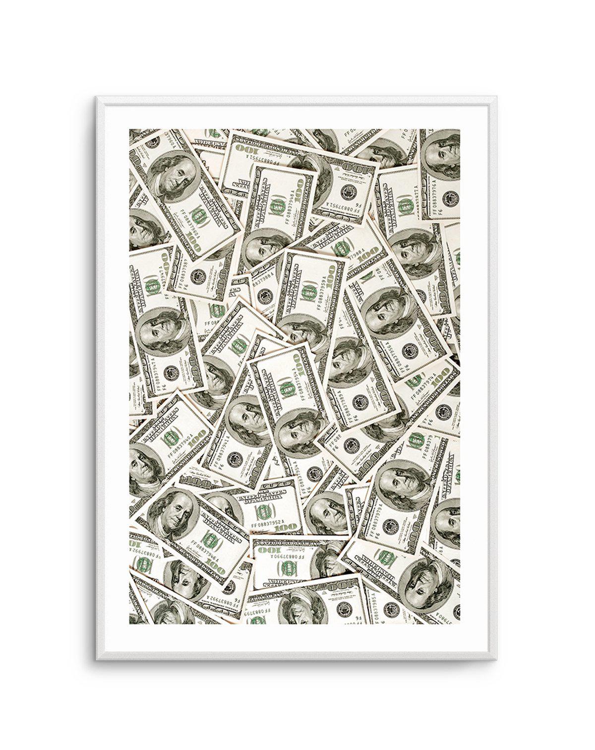 Cash Money Dollar Bills Art Print-PRINT-Olive et Oriel-Olive et Oriel-A5 | 5.8" x 8.3" | 14.8 x 21cm-Unframed Art Print-With White Border-Buy-Australian-Art-Prints-Online-with-Olive-et-Oriel-Your-Artwork-Specialists-Austrailia-Decorate-With-Coastal-Photo-Wall-Art-Prints-From-Our-Beach-House-Artwork-Collection-Fine-Poster-and-Framed-Artwork