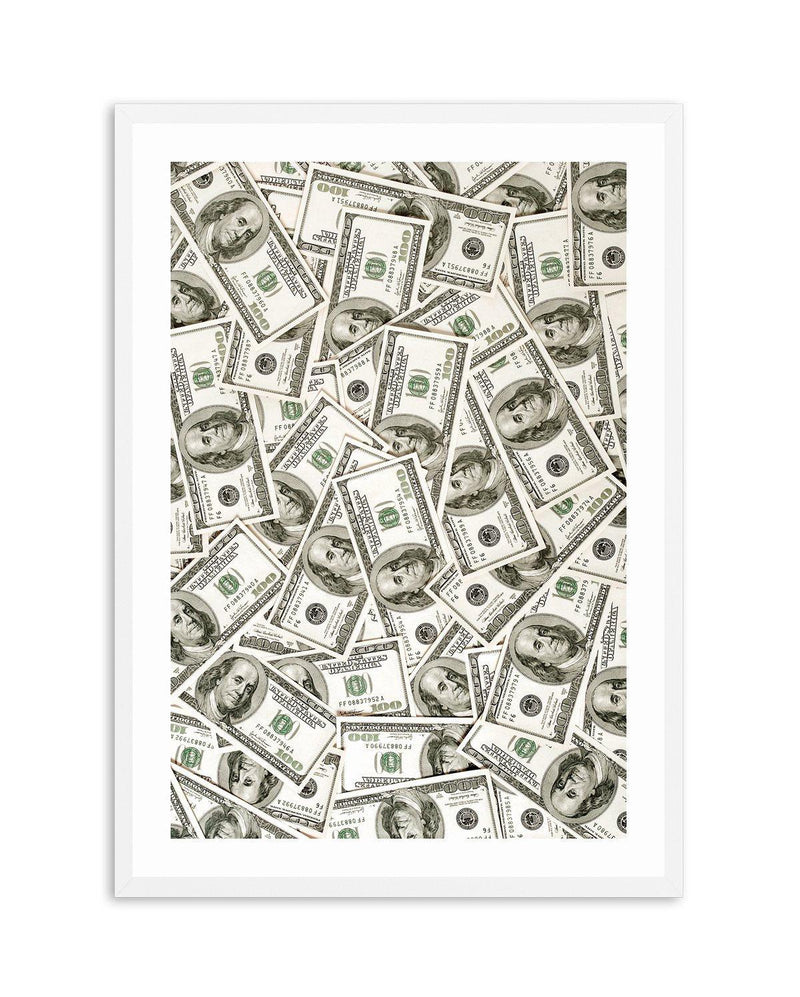 Cash Money Dollar Bills Art Print-PRINT-Olive et Oriel-Olive et Oriel-A5 | 5.8" x 8.3" | 14.8 x 21cm-White-With White Border-Buy-Australian-Art-Prints-Online-with-Olive-et-Oriel-Your-Artwork-Specialists-Austrailia-Decorate-With-Coastal-Photo-Wall-Art-Prints-From-Our-Beach-House-Artwork-Collection-Fine-Poster-and-Framed-Artwork