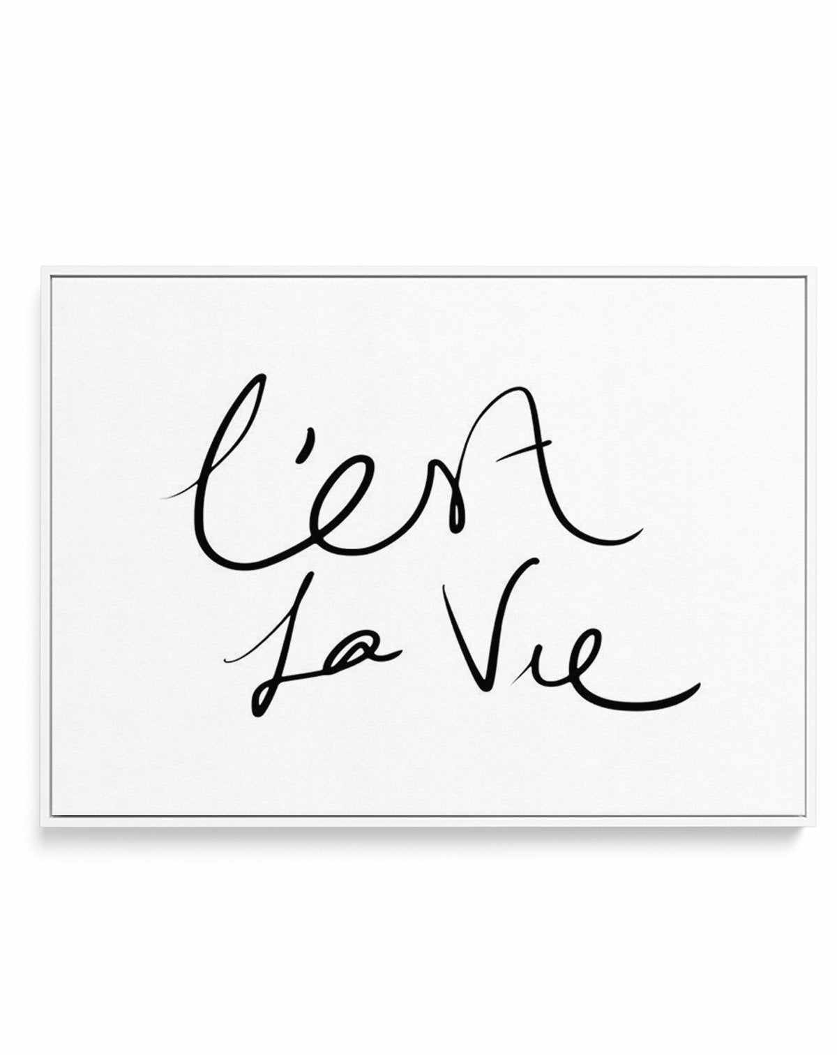 C'est La Vie B&W | Framed Canvas-CANVAS-You can shop wall art online with Olive et Oriel for everything from abstract art to fun kids wall art. Our beautiful modern art prints and canvas art are available from large canvas prints to wall art paintings and our proudly Australian artwork collection offers only the highest quality framed large wall art and canvas art Australia - You can buy fashion photography prints or Hampton print posters and paintings on canvas from Olive et Oriel and have them