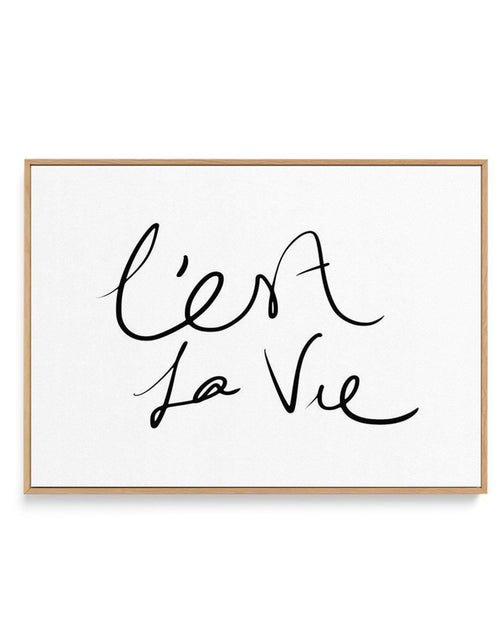 C'est La Vie B&W | Framed Canvas-CANVAS-You can shop wall art online with Olive et Oriel for everything from abstract art to fun kids wall art. Our beautiful modern art prints and canvas art are available from large canvas prints to wall art paintings and our proudly Australian artwork collection offers only the highest quality framed large wall art and canvas art Australia - You can buy fashion photography prints or Hampton print posters and paintings on canvas from Olive et Oriel and have them