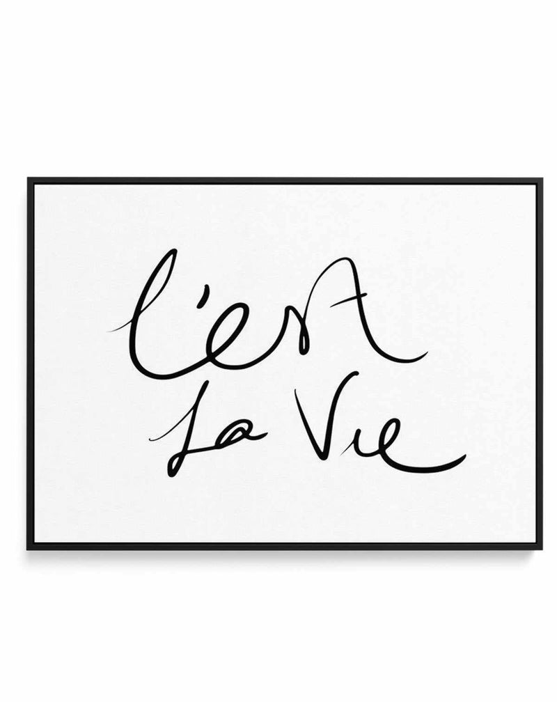 C'est La Vie B&W | Framed Canvas-CANVAS-You can shop wall art online with Olive et Oriel for everything from abstract art to fun kids wall art. Our beautiful modern art prints and canvas art are available from large canvas prints to wall art paintings and our proudly Australian artwork collection offers only the highest quality framed large wall art and canvas art Australia - You can buy fashion photography prints or Hampton print posters and paintings on canvas from Olive et Oriel and have them