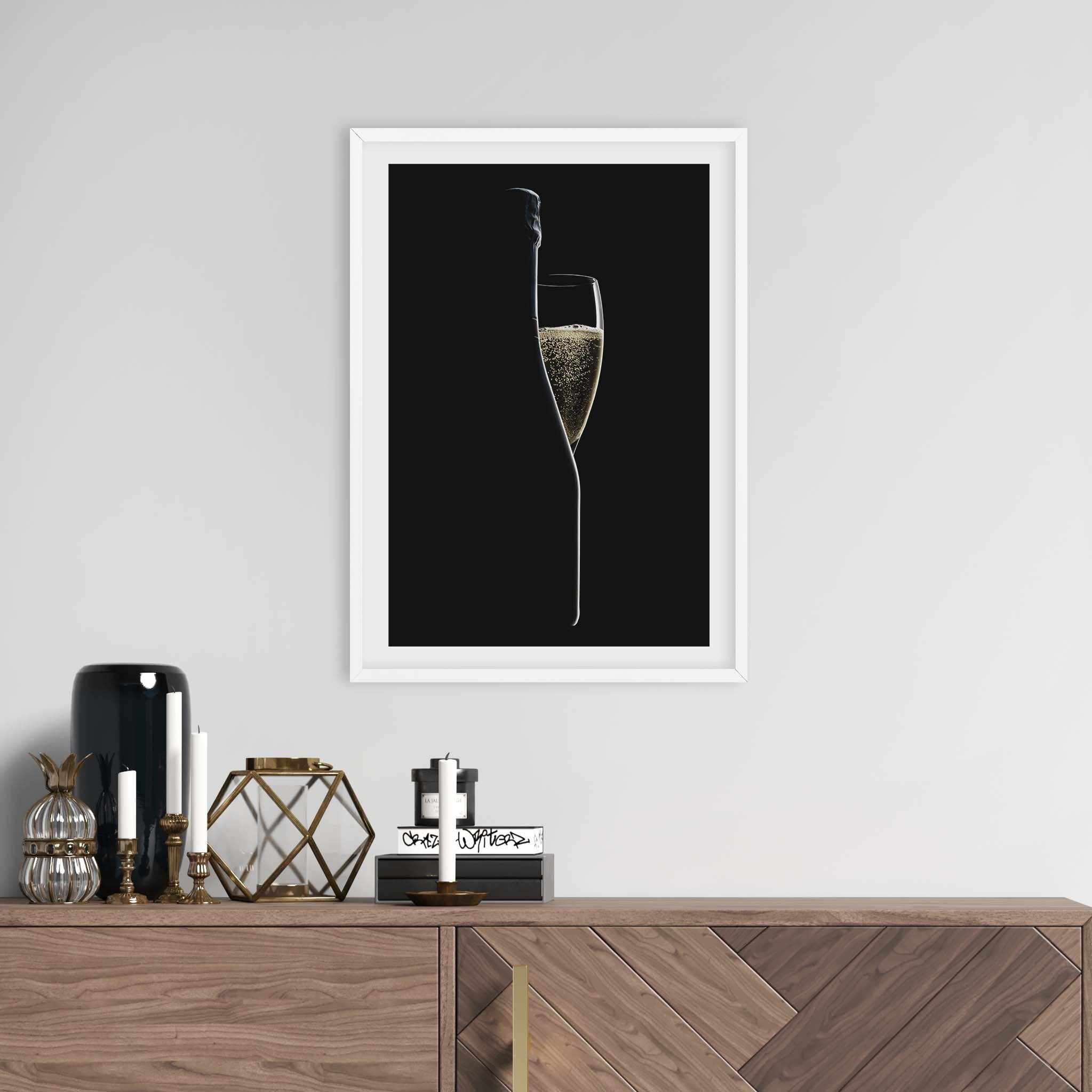 Champagne Silhouette Art Print-PRINT-Olive et Oriel-Olive et Oriel-Buy-Australian-Art-Prints-Online-with-Olive-et-Oriel-Your-Artwork-Specialists-Austrailia-Decorate-With-Coastal-Photo-Wall-Art-Prints-From-Our-Beach-House-Artwork-Collection-Fine-Poster-and-Framed-Artwork