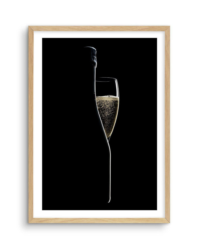 Champagne Silhouette Art Print-PRINT-Olive et Oriel-Olive et Oriel-A5 | 5.8" x 8.3" | 14.8 x 21cm-Oak-With White Border-Buy-Australian-Art-Prints-Online-with-Olive-et-Oriel-Your-Artwork-Specialists-Austrailia-Decorate-With-Coastal-Photo-Wall-Art-Prints-From-Our-Beach-House-Artwork-Collection-Fine-Poster-and-Framed-Artwork