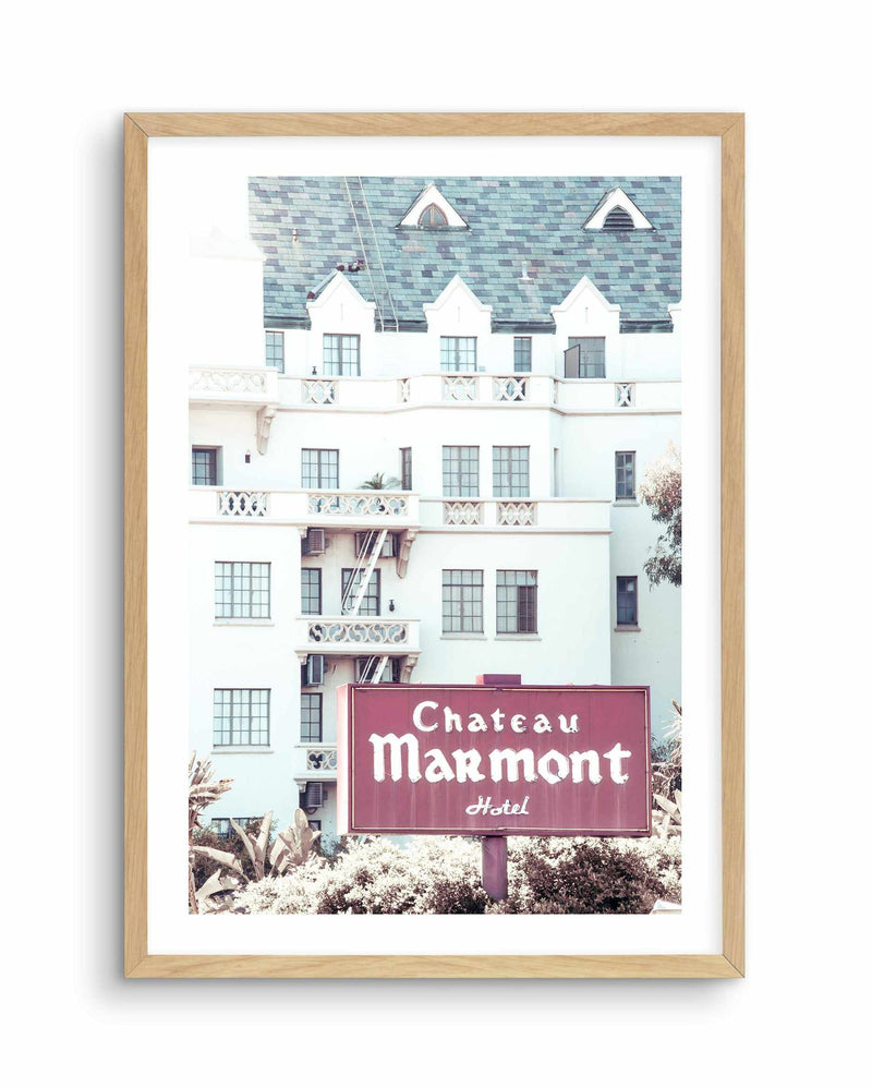 Chateau Marmont | Vintage Art Print-PRINT-Olive et Oriel-Olive et Oriel-A4 | 8.3" x 11.7" | 21 x 29.7cm-Oak-With White Border-Buy-Australian-Art-Prints-Online-with-Olive-et-Oriel-Your-Artwork-Specialists-Austrailia-Decorate-With-Coastal-Photo-Wall-Art-Prints-From-Our-Beach-House-Artwork-Collection-Fine-Poster-and-Framed-Artwork