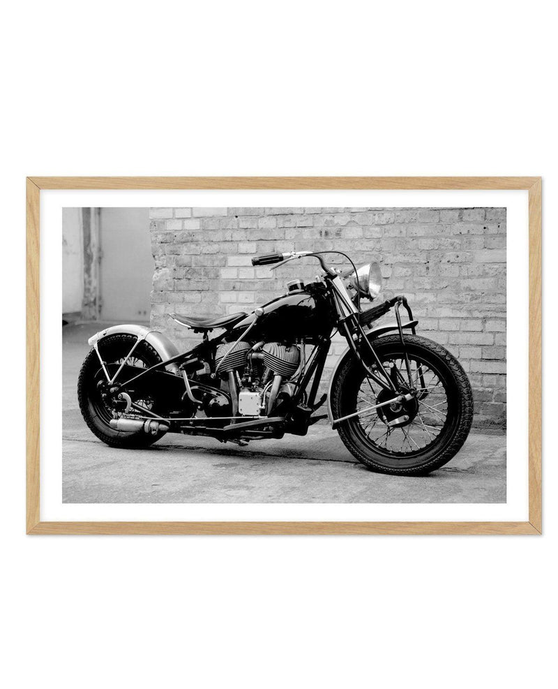 Classic Motorcycle Art Print-PRINT-Olive et Oriel-Olive et Oriel-A5 | 5.8" x 8.3" | 14.8 x 21cm-Oak-With White Border-Buy-Australian-Art-Prints-Online-with-Olive-et-Oriel-Your-Artwork-Specialists-Austrailia-Decorate-With-Coastal-Photo-Wall-Art-Prints-From-Our-Beach-House-Artwork-Collection-Fine-Poster-and-Framed-Artwork