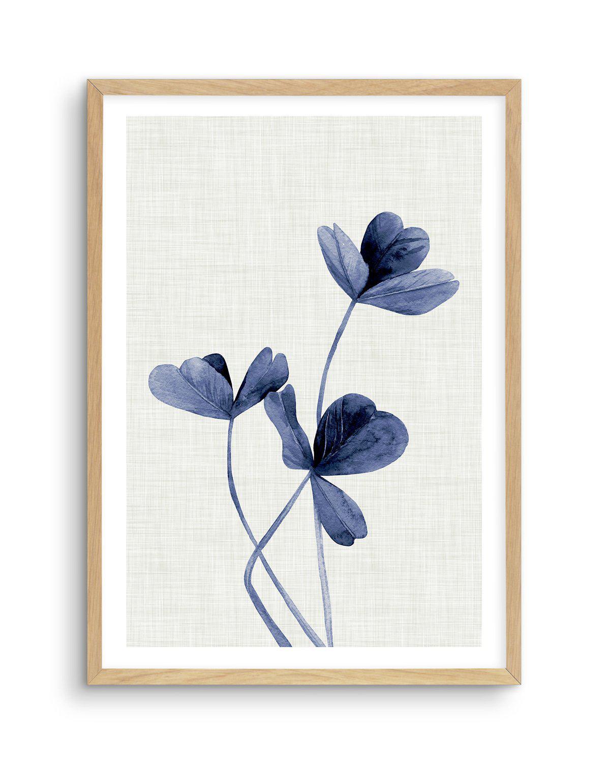 Clover | Navy Art Print-PRINT-Olive et Oriel-Olive et Oriel-A5 | 5.8" x 8.3" | 14.8 x 21cm-Oak-With White Border-Buy-Australian-Art-Prints-Online-with-Olive-et-Oriel-Your-Artwork-Specialists-Austrailia-Decorate-With-Coastal-Photo-Wall-Art-Prints-From-Our-Beach-House-Artwork-Collection-Fine-Poster-and-Framed-Artwork