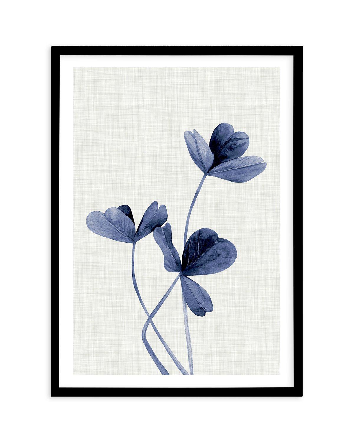 Clover | Navy Art Print-PRINT-Olive et Oriel-Olive et Oriel-A5 | 5.8" x 8.3" | 14.8 x 21cm-Black-With White Border-Buy-Australian-Art-Prints-Online-with-Olive-et-Oriel-Your-Artwork-Specialists-Austrailia-Decorate-With-Coastal-Photo-Wall-Art-Prints-From-Our-Beach-House-Artwork-Collection-Fine-Poster-and-Framed-Artwork