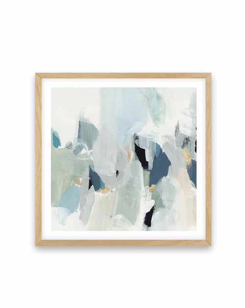 Coast II Square Art Print-PRINT-Order sage mint green framed abstract painting wall art prints online with Olive et Oriel Australia