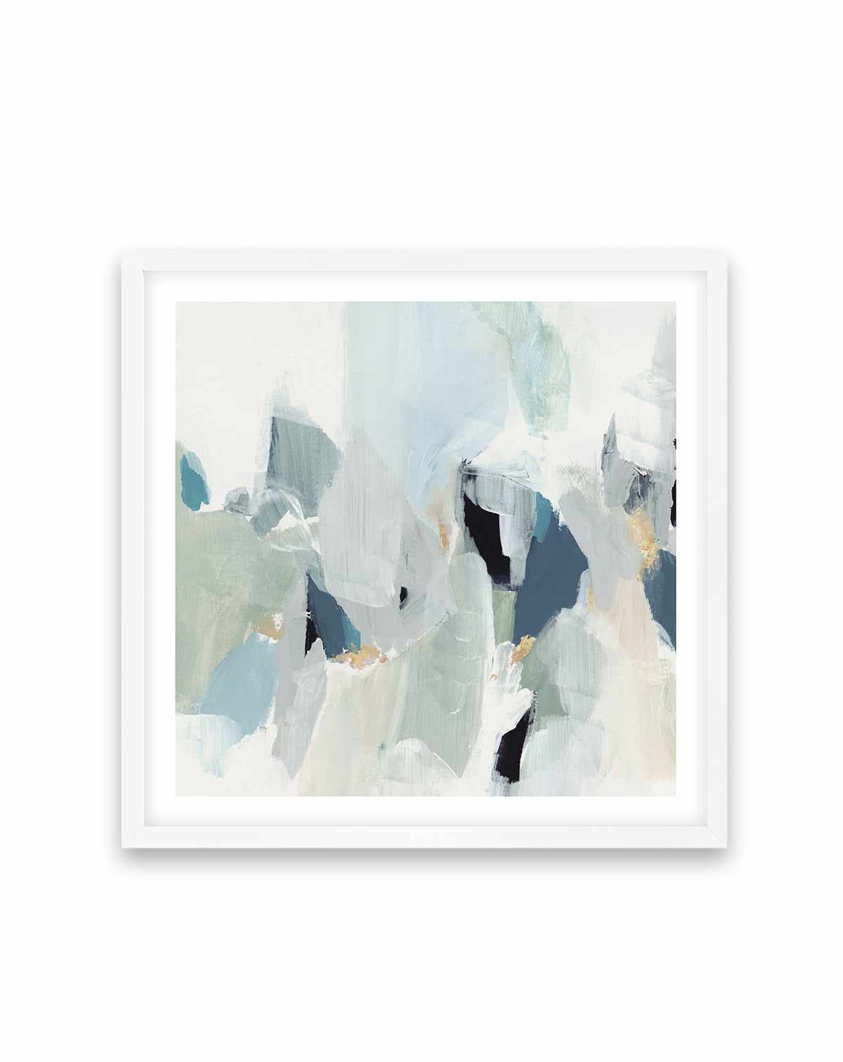 Coast II Square Art Print-PRINT-Order sage mint green framed abstract painting wall art prints online with Olive et Oriel Australia