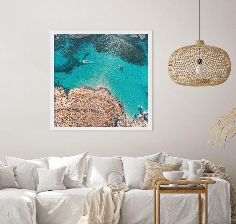 Comino, Malta From Above Art Print-PRINT-Olive et Oriel-Olive et Oriel-Buy-Australian-Art-Prints-Online-with-Olive-et-Oriel-Your-Artwork-Specialists-Austrailia-Decorate-With-Coastal-Photo-Wall-Art-Prints-From-Our-Beach-House-Artwork-Collection-Fine-Poster-and-Framed-Artwork