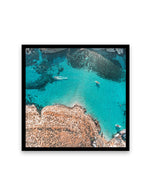 Comino, Malta From Above Art Print-PRINT-Olive et Oriel-Olive et Oriel-70x70 cm | 27.5" x 27.5"-Black-With White Border-Buy-Australian-Art-Prints-Online-with-Olive-et-Oriel-Your-Artwork-Specialists-Austrailia-Decorate-With-Coastal-Photo-Wall-Art-Prints-From-Our-Beach-House-Artwork-Collection-Fine-Poster-and-Framed-Artwork
