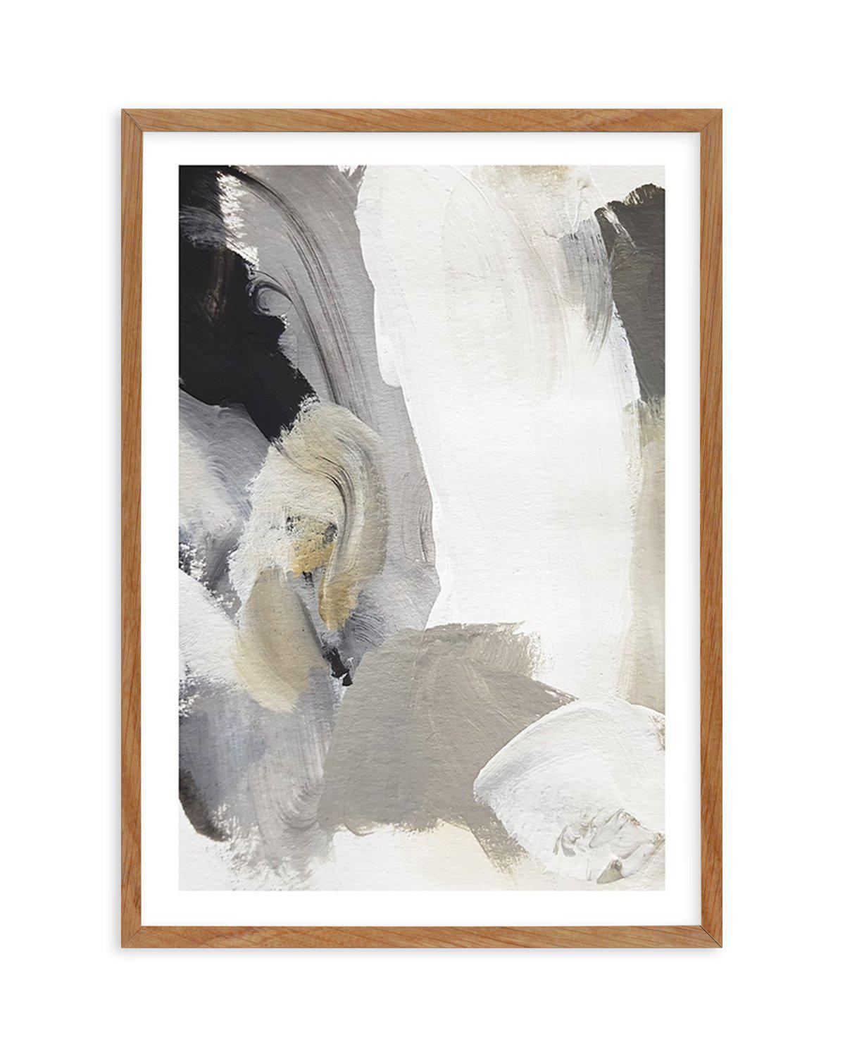 SHOP Abstract Navy & Neutral Painting Framed Fine Art in Oak or