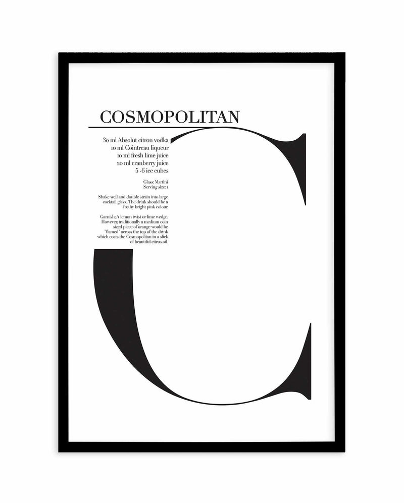 Cosmopolitan Art Print-PRINT-Olive et Oriel-Olive et Oriel-A5 | 5.8" x 8.3" | 14.8 x 21cm-Black-With White Border-Buy-Australian-Art-Prints-Online-with-Olive-et-Oriel-Your-Artwork-Specialists-Austrailia-Decorate-With-Coastal-Photo-Wall-Art-Prints-From-Our-Beach-House-Artwork-Collection-Fine-Poster-and-Framed-Artwork