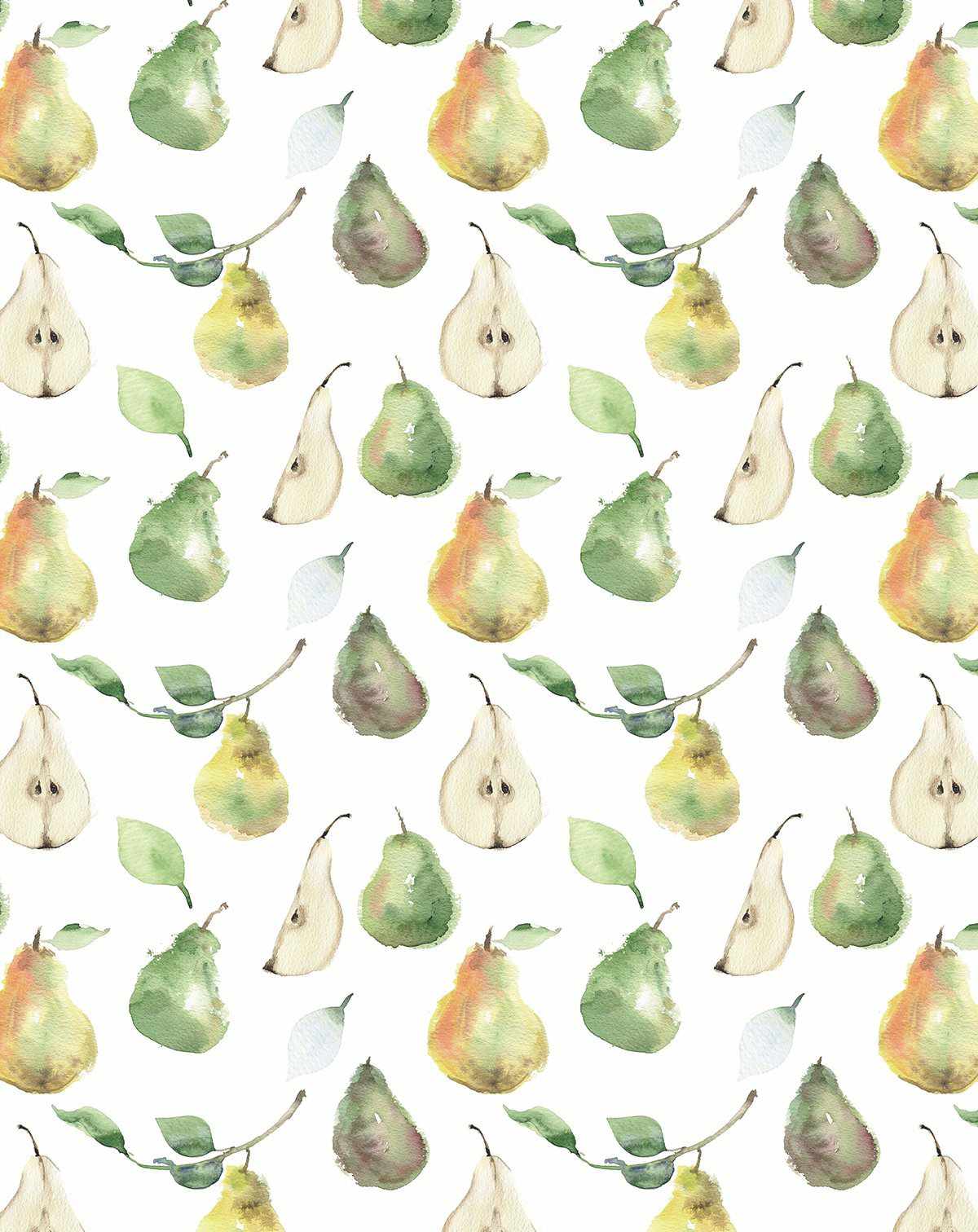 Country Pears Wallpaper - Olive et Oriel