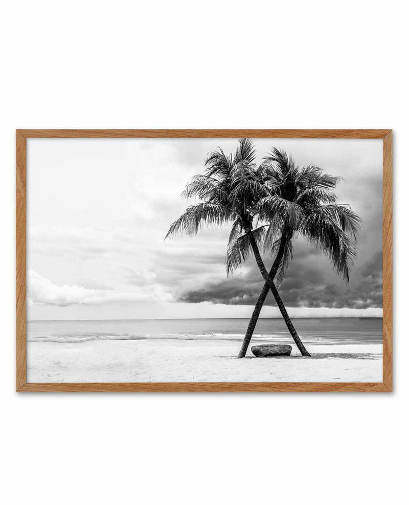 Crossed Palms Art Print-PRINT-Olive et Oriel-Olive et Oriel-50x70 cm | 19.6" x 27.5"-Walnut-With White Border-Buy-Australian-Art-Prints-Online-with-Olive-et-Oriel-Your-Artwork-Specialists-Austrailia-Decorate-With-Coastal-Photo-Wall-Art-Prints-From-Our-Beach-House-Artwork-Collection-Fine-Poster-and-Framed-Artwork