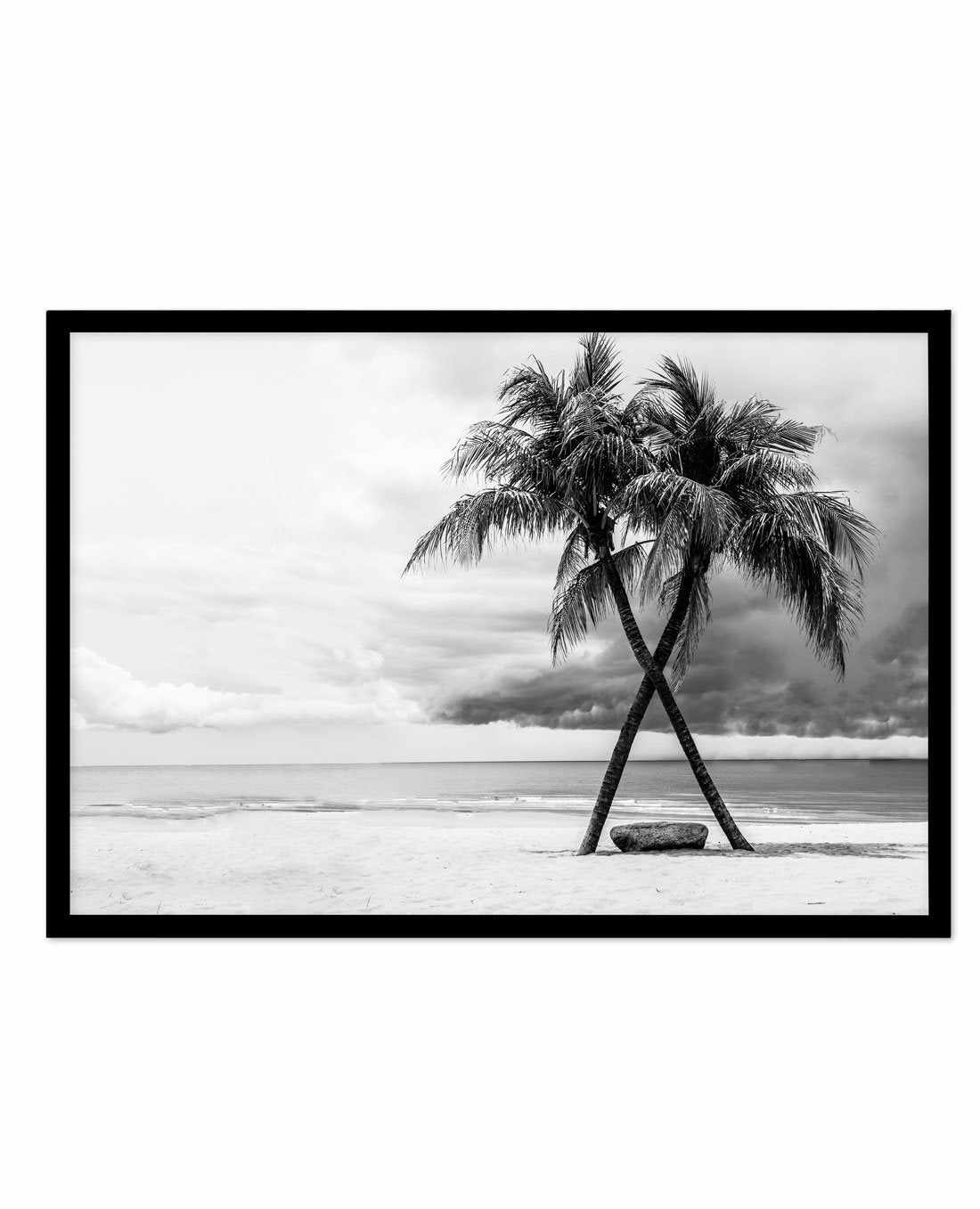 Crossed Palms Art Print-PRINT-Olive et Oriel-Olive et Oriel-A4 | 8.3" x 11.7" | 21 x 29.7cm-Black-With White Border-Buy-Australian-Art-Prints-Online-with-Olive-et-Oriel-Your-Artwork-Specialists-Austrailia-Decorate-With-Coastal-Photo-Wall-Art-Prints-From-Our-Beach-House-Artwork-Collection-Fine-Poster-and-Framed-Artwork