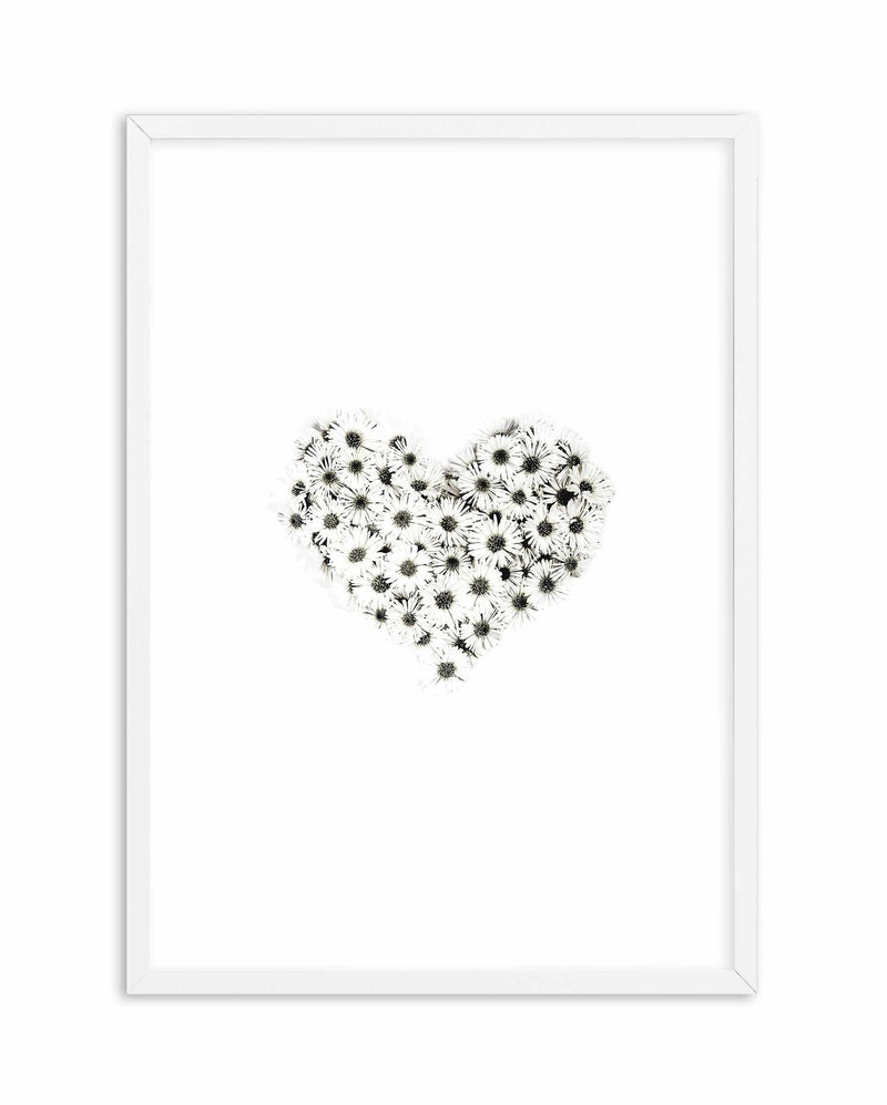 Daisy Heart Art Print-PRINT-Olive et Oriel-Olive et Oriel-A5 | 5.8" x 8.3" | 14.8 x 21cm-White-With White Border-Buy-Australian-Art-Prints-Online-with-Olive-et-Oriel-Your-Artwork-Specialists-Austrailia-Decorate-With-Coastal-Photo-Wall-Art-Prints-From-Our-Beach-House-Artwork-Collection-Fine-Poster-and-Framed-Artwork