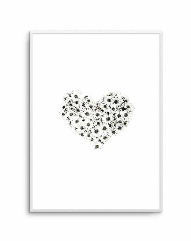 Daisy Heart Art Print-PRINT-Olive et Oriel-Olive et Oriel-A5 | 5.8" x 8.3" | 14.8 x 21cm-Unframed Art Print-With White Border-Buy-Australian-Art-Prints-Online-with-Olive-et-Oriel-Your-Artwork-Specialists-Austrailia-Decorate-With-Coastal-Photo-Wall-Art-Prints-From-Our-Beach-House-Artwork-Collection-Fine-Poster-and-Framed-Artwork