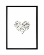 Daisy Heart Art Print-PRINT-Olive et Oriel-Olive et Oriel-A5 | 5.8" x 8.3" | 14.8 x 21cm-Black-With White Border-Buy-Australian-Art-Prints-Online-with-Olive-et-Oriel-Your-Artwork-Specialists-Austrailia-Decorate-With-Coastal-Photo-Wall-Art-Prints-From-Our-Beach-House-Artwork-Collection-Fine-Poster-and-Framed-Artwork