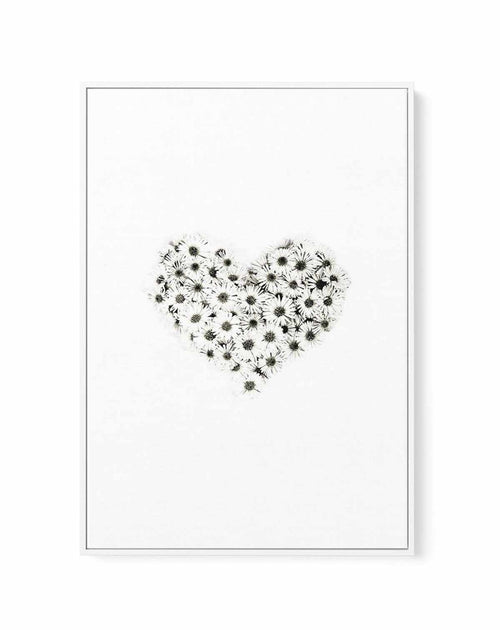 Daisy Heart | Framed Canvas-CANVAS-You can shop wall art online with Olive et Oriel for everything from abstract art to fun kids wall art. Our beautiful modern art prints and canvas art are available from large canvas prints to wall art paintings and our proudly Australian artwork collection offers only the highest quality framed large wall art and canvas art Australia - You can buy fashion photography prints or Hampton print posters and paintings on canvas from Olive et Oriel and have them deli