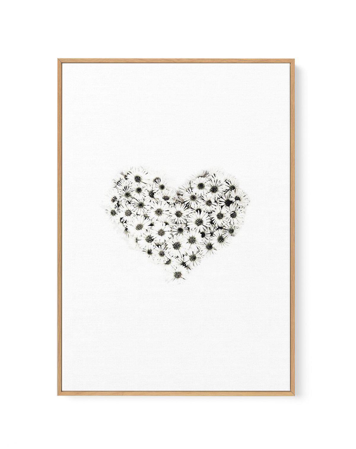 Daisy Heart | Framed Canvas-CANVAS-You can shop wall art online with Olive et Oriel for everything from abstract art to fun kids wall art. Our beautiful modern art prints and canvas art are available from large canvas prints to wall art paintings and our proudly Australian artwork collection offers only the highest quality framed large wall art and canvas art Australia - You can buy fashion photography prints or Hampton print posters and paintings on canvas from Olive et Oriel and have them deli