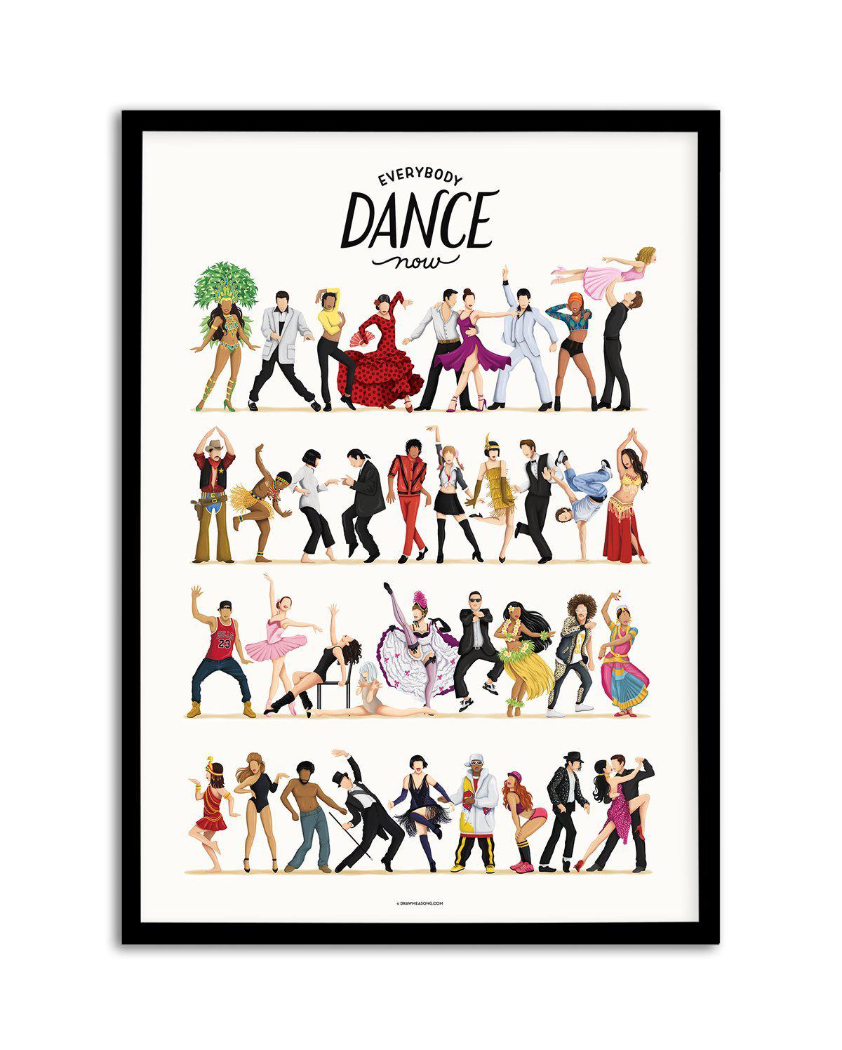 Dance | Draw Me A Song Collection Art Print-PRINT-Olive et Oriel-Olive et Oriel-A5 | 5.8" x 8.3" | 14.8 x 21cm-Black-With White Border-Buy-Australian-Art-Prints-Online-with-Olive-et-Oriel-Your-Artwork-Specialists-Austrailia-Decorate-With-Coastal-Photo-Wall-Art-Prints-From-Our-Beach-House-Artwork-Collection-Fine-Poster-and-Framed-Artwork