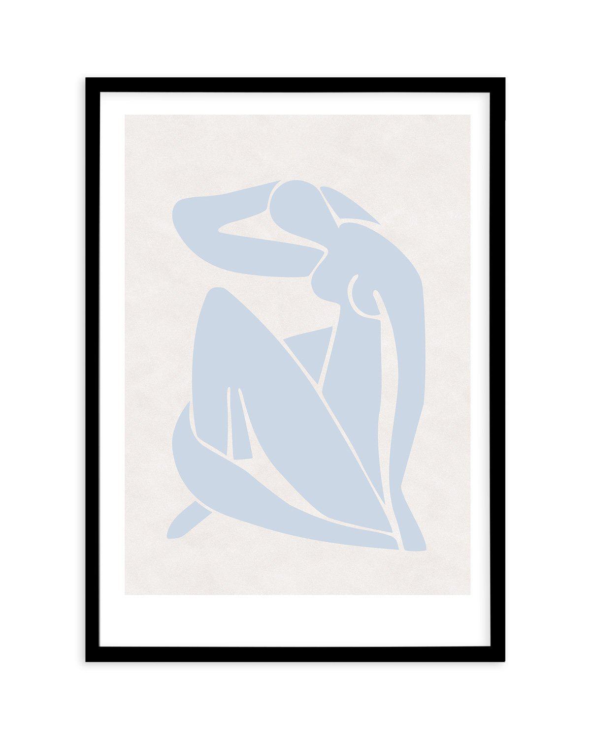 Decoupes Femme | Blue Art Print-PRINT-Olive et Oriel-Olive et Oriel-A5 | 5.8" x 8.3" | 14.8 x 21cm-Black-With White Border-Buy-Australian-Art-Prints-Online-with-Olive-et-Oriel-Your-Artwork-Specialists-Austrailia-Decorate-With-Coastal-Photo-Wall-Art-Prints-From-Our-Beach-House-Artwork-Collection-Fine-Poster-and-Framed-Artwork