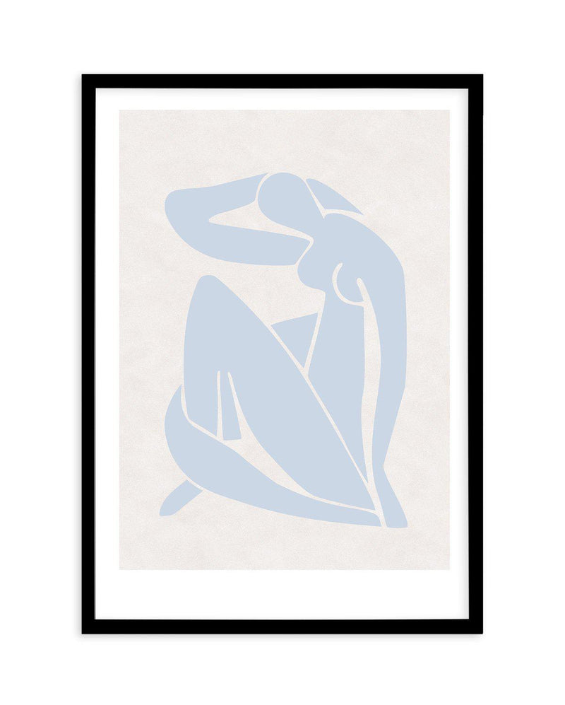 Decoupes Femme | Blue Art Print-PRINT-Olive et Oriel-Olive et Oriel-A5 | 5.8" x 8.3" | 14.8 x 21cm-Black-With White Border-Buy-Australian-Art-Prints-Online-with-Olive-et-Oriel-Your-Artwork-Specialists-Austrailia-Decorate-With-Coastal-Photo-Wall-Art-Prints-From-Our-Beach-House-Artwork-Collection-Fine-Poster-and-Framed-Artwork