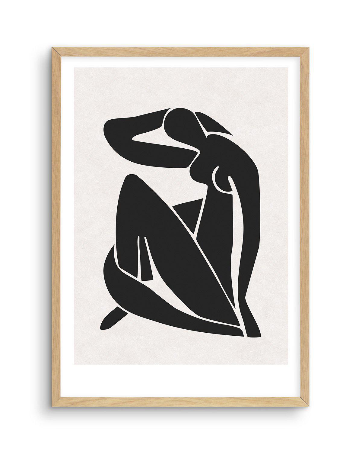 Decoupes Femme | Charcoal Art Print-PRINT-Olive et Oriel-Olive et Oriel-A5 | 5.8" x 8.3" | 14.8 x 21cm-Oak-With White Border-Buy-Australian-Art-Prints-Online-with-Olive-et-Oriel-Your-Artwork-Specialists-Austrailia-Decorate-With-Coastal-Photo-Wall-Art-Prints-From-Our-Beach-House-Artwork-Collection-Fine-Poster-and-Framed-Artwork