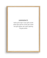 Definition Of Summer Art Print-PRINT-Olive et Oriel-Olive et Oriel-A4 | 8.3" x 11.7" | 21 x 29.7cm-Oak-With White Border-Buy-Australian-Art-Prints-Online-with-Olive-et-Oriel-Your-Artwork-Specialists-Austrailia-Decorate-With-Coastal-Photo-Wall-Art-Prints-From-Our-Beach-House-Artwork-Collection-Fine-Poster-and-Framed-Artwork
