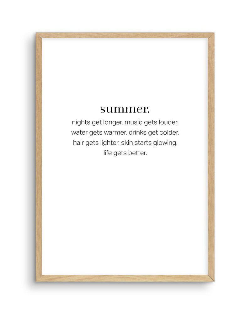 Definition Of Summer Art Print-PRINT-Olive et Oriel-Olive et Oriel-A4 | 8.3" x 11.7" | 21 x 29.7cm-Oak-With White Border-Buy-Australian-Art-Prints-Online-with-Olive-et-Oriel-Your-Artwork-Specialists-Austrailia-Decorate-With-Coastal-Photo-Wall-Art-Prints-From-Our-Beach-House-Artwork-Collection-Fine-Poster-and-Framed-Artwork