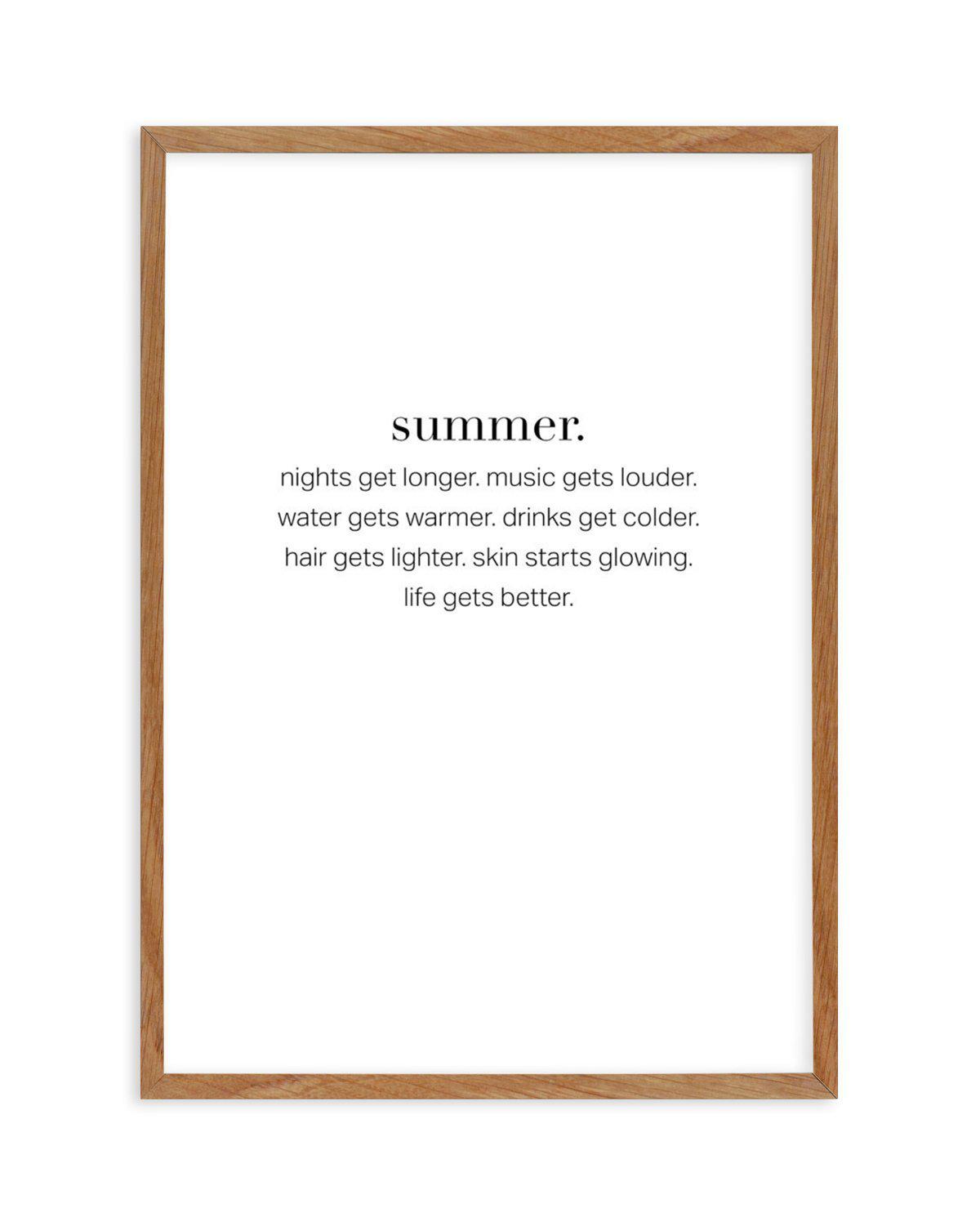 Definition Of Summer Art Print-PRINT-Olive et Oriel-Olive et Oriel-50x70 cm | 19.6" x 27.5"-Walnut-With White Border-Buy-Australian-Art-Prints-Online-with-Olive-et-Oriel-Your-Artwork-Specialists-Austrailia-Decorate-With-Coastal-Photo-Wall-Art-Prints-From-Our-Beach-House-Artwork-Collection-Fine-Poster-and-Framed-Artwork