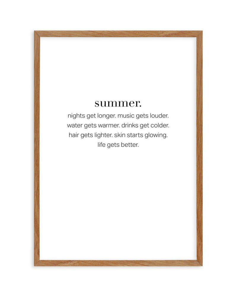 Definition Of Summer Art Print-PRINT-Olive et Oriel-Olive et Oriel-50x70 cm | 19.6" x 27.5"-Walnut-With White Border-Buy-Australian-Art-Prints-Online-with-Olive-et-Oriel-Your-Artwork-Specialists-Austrailia-Decorate-With-Coastal-Photo-Wall-Art-Prints-From-Our-Beach-House-Artwork-Collection-Fine-Poster-and-Framed-Artwork