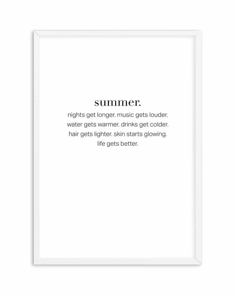 Definition Of Summer Art Print-PRINT-Olive et Oriel-Olive et Oriel-A4 | 8.3" x 11.7" | 21 x 29.7cm-White-With White Border-Buy-Australian-Art-Prints-Online-with-Olive-et-Oriel-Your-Artwork-Specialists-Austrailia-Decorate-With-Coastal-Photo-Wall-Art-Prints-From-Our-Beach-House-Artwork-Collection-Fine-Poster-and-Framed-Artwork
