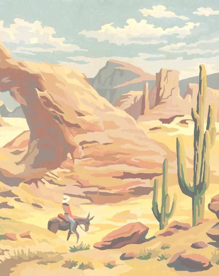 Desert Cowboy Wallpaper Mural - Olive et Oriel