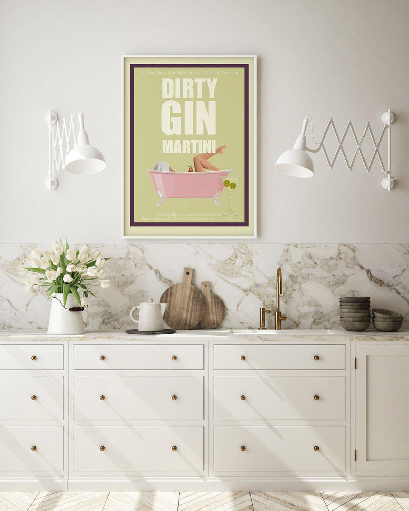 Dirty Gin Martini By Jenny Liz Rome Art Print-PRINT-Olive et Oriel-Olive et Oriel-Buy-Australian-Art-Prints-Online-with-Olive-et-Oriel-Your-Artwork-Specialists-Austrailia-Decorate-With-Coastal-Photo-Wall-Art-Prints-From-Our-Beach-House-Artwork-Collection-Fine-Poster-and-Framed-Artwork