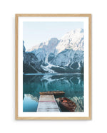 Dolomites Mountain Lake Art Print-PRINT-Olive et Oriel-Olive et Oriel-A5 | 5.8" x 8.3" | 14.8 x 21cm-Oak-With White Border-Buy-Australian-Art-Prints-Online-with-Olive-et-Oriel-Your-Artwork-Specialists-Austrailia-Decorate-With-Coastal-Photo-Wall-Art-Prints-From-Our-Beach-House-Artwork-Collection-Fine-Poster-and-Framed-Artwork