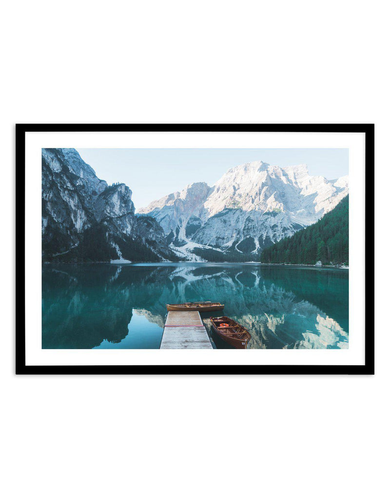Dolomites Mountain Lake | LS Art Print-PRINT-Olive et Oriel-Olive et Oriel-A5 | 5.8" x 8.3" | 14.8 x 21cm-Black-With White Border-Buy-Australian-Art-Prints-Online-with-Olive-et-Oriel-Your-Artwork-Specialists-Austrailia-Decorate-With-Coastal-Photo-Wall-Art-Prints-From-Our-Beach-House-Artwork-Collection-Fine-Poster-and-Framed-Artwork