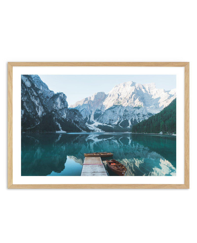 Dolomites Mountain Lake | LS Art Print-PRINT-Olive et Oriel-Olive et Oriel-A5 | 5.8" x 8.3" | 14.8 x 21cm-Oak-With White Border-Buy-Australian-Art-Prints-Online-with-Olive-et-Oriel-Your-Artwork-Specialists-Austrailia-Decorate-With-Coastal-Photo-Wall-Art-Prints-From-Our-Beach-House-Artwork-Collection-Fine-Poster-and-Framed-Artwork